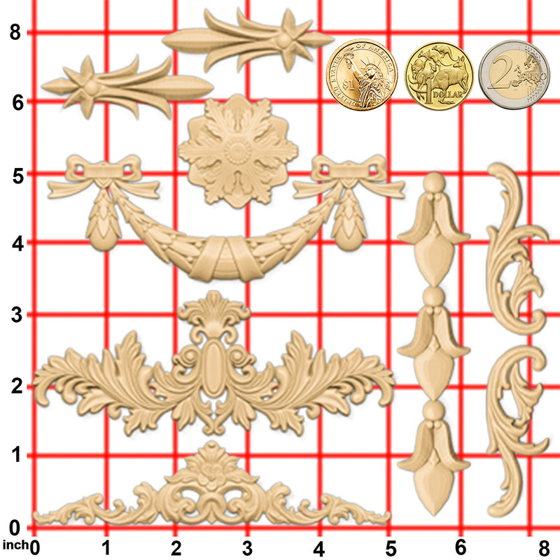 Silicone Mold for Polyclay Air Dry Clay Plaster Crafts Rococo Bow Swag