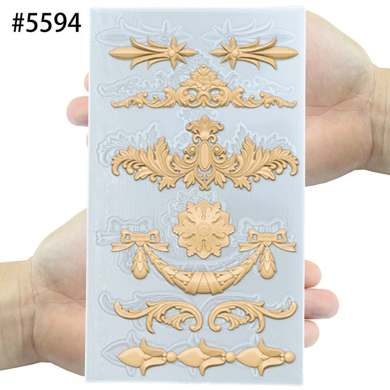 Silicone Mold for Polyclay Air Dry Clay Plaster Crafts Rococo Bow Swag
