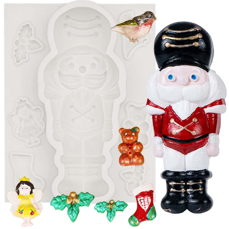 Nutcracker Soldier Fondant Mold 4" for Cake Topper Resin Clay