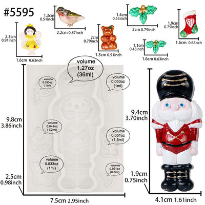 Nutcracker Soldier Fondant Mold 4" for Cake Topper Resin Clay