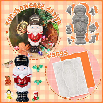Nutcracker Soldier Fondant Mold 4" for Cake Topper Resin Clay