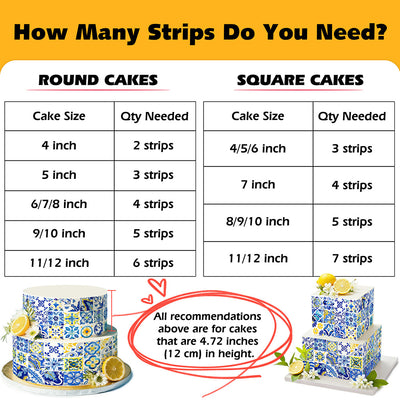 Edible Cake Wrap Mediterranean Tile Pattern Topper Decoration