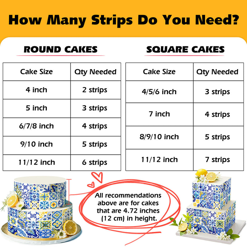Edible Cake Wrap Mediterranean Tile Pattern Topper Decoration