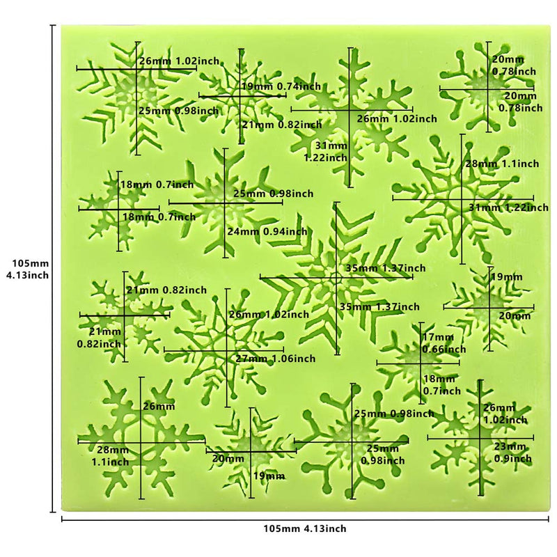 Snowflake Ice Silicone Mold 16-Cavity