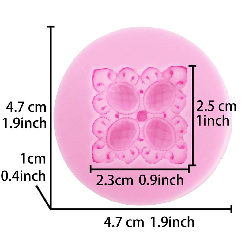 Vintage Tiny Square Rolled Petals Silicone Mold Dia. 2-Inch