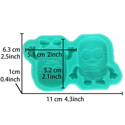 Short Yellow Bean Guy Silicone Mold 2-Cavity 2-Inch Tall