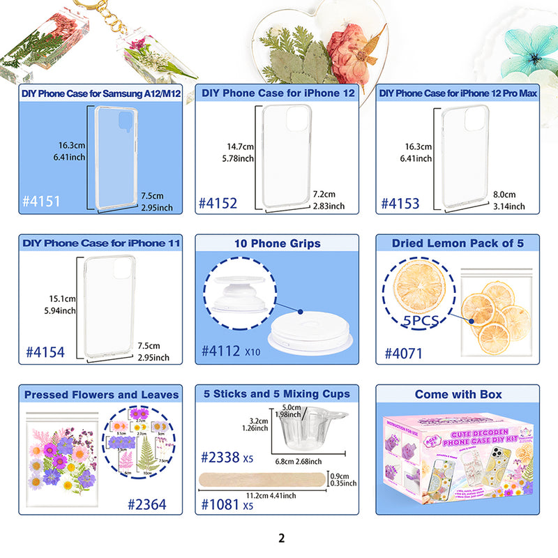 Decoden Whipped Cream Phone Case DIY Epoxy Resin Casting Kits Pack of 36