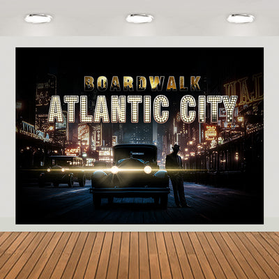 Atlantic City Night Backdrop Photography Background 7x5ft Studio Photo Booth Props
