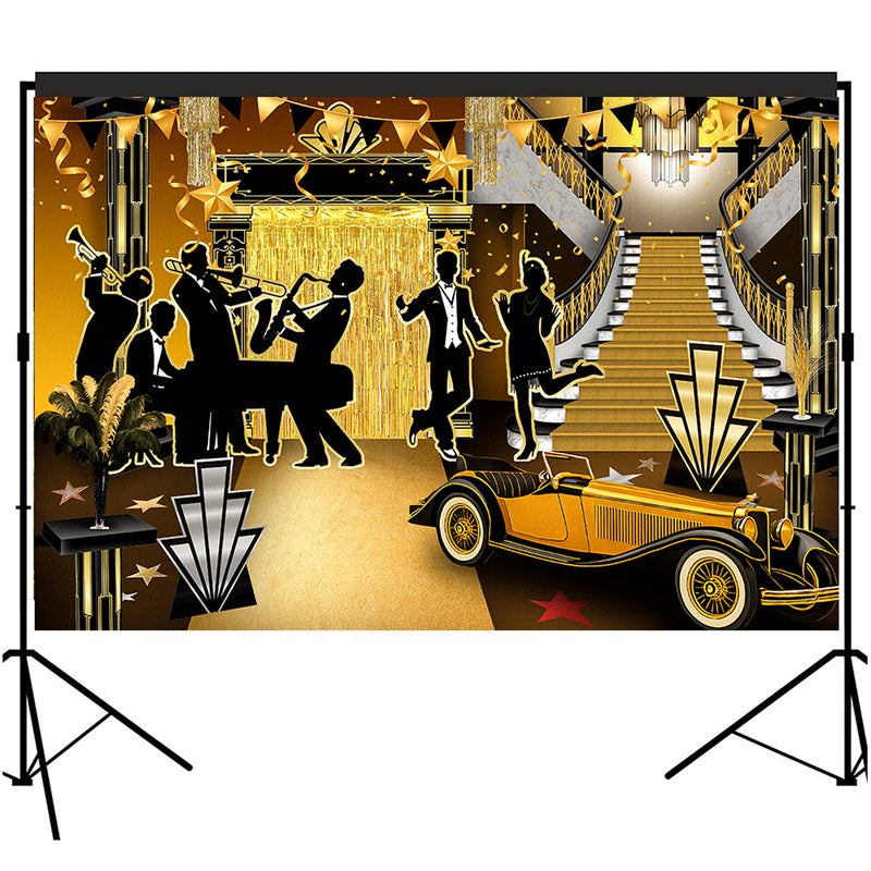 20s Gatsby Flapper Jazz Party Backdrop Photography Background 7x5ft Studio Photo Booth Props
