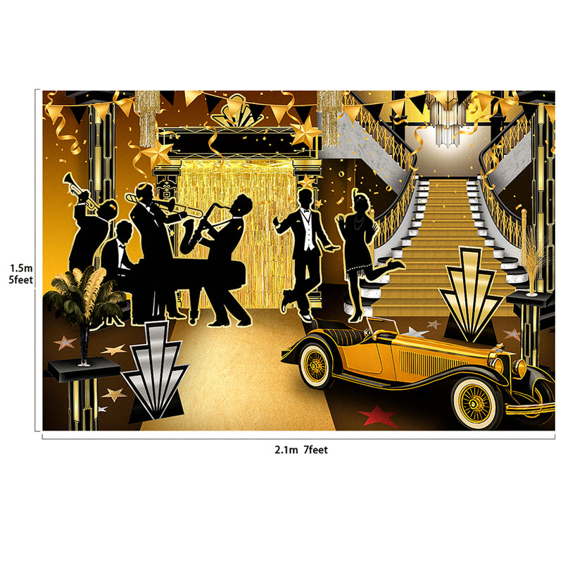 20s Gatsby Flapper Jazz Party Backdrop Photography Background 7x5ft Studio Photo Booth Props