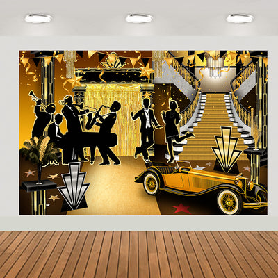 20s Gatsby Flapper Jazz Party Backdrop Photography Background 7x5ft Studio Photo Booth Props