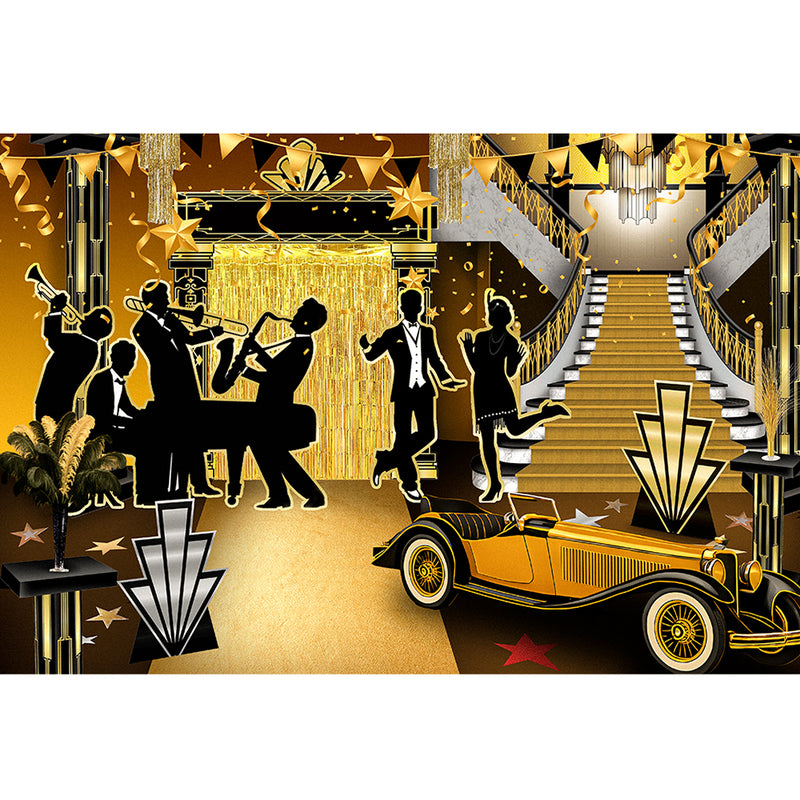 20s Gatsby Flapper Jazz Party Backdrop Photography Background 7x5ft Studio Photo Booth Props