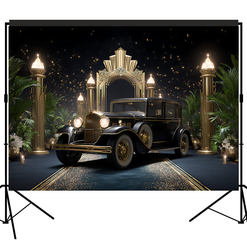 20s Gatsby Gangster Car Backdrop Photography Background 7x5ft Studio Photo Booth Props