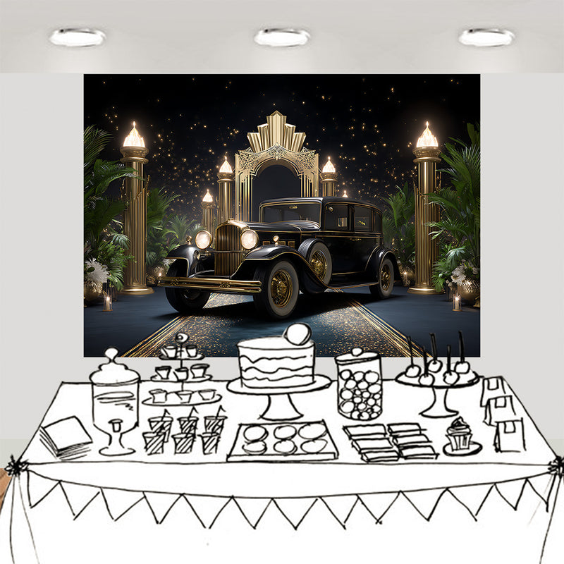 20s Gatsby Gangster Car Backdrop Photography Background 7x5ft Studio Photo Booth Props