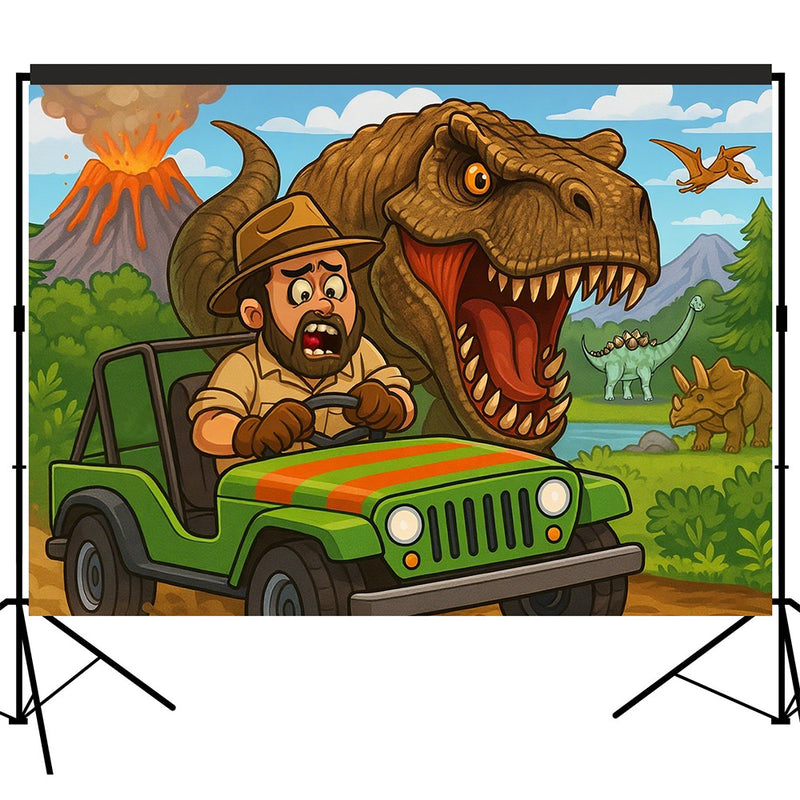 Jurassic Dinosaurs Backdrop Photography Background 7x5ft Studio Photo Booth Props