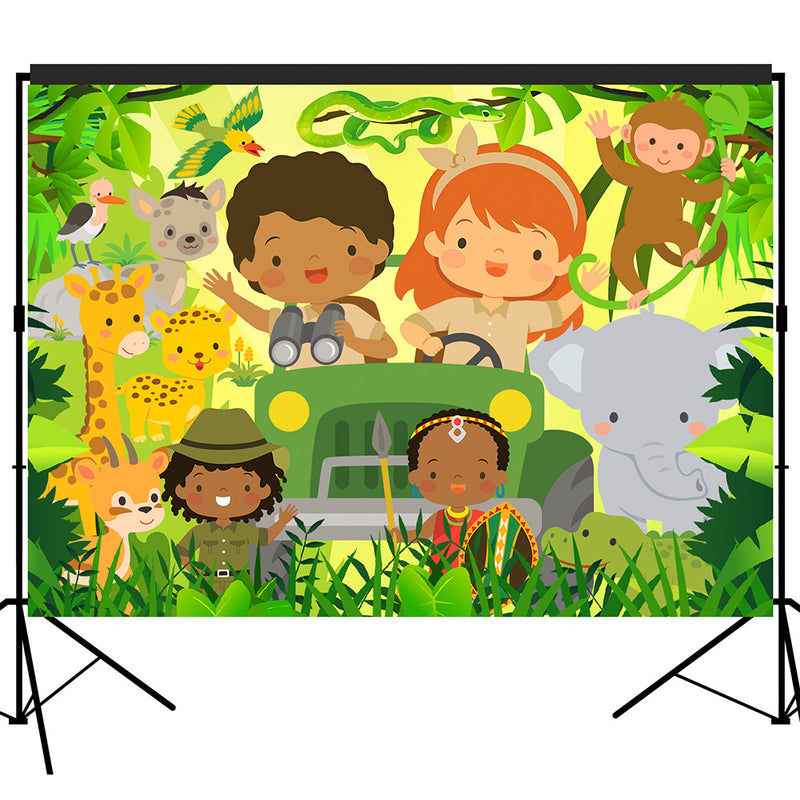 Jungle Safari Backdrop Photography Background 7x5ft Studio Photo Booth Props