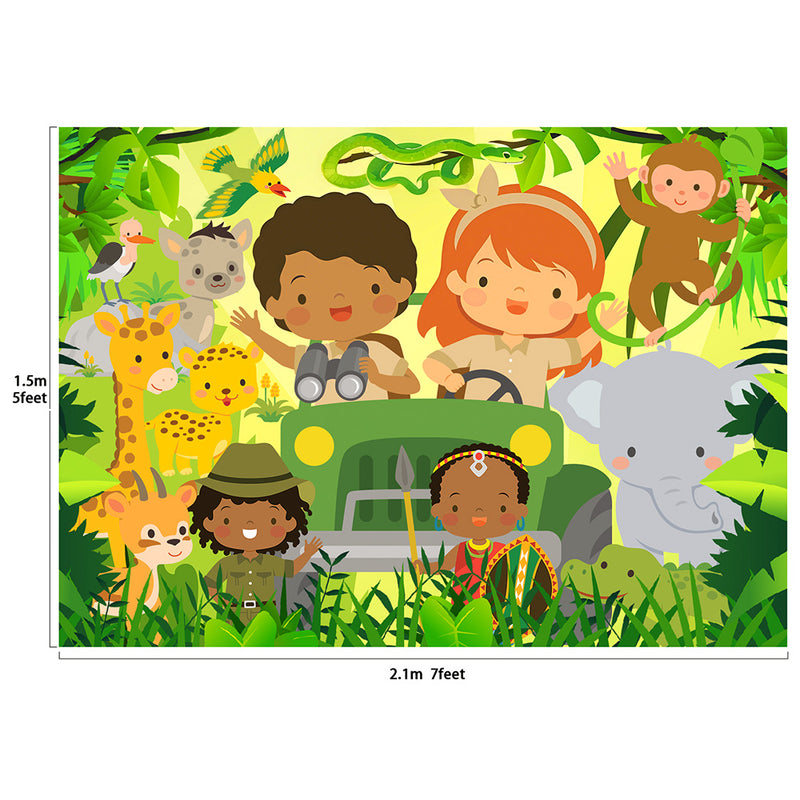 Jungle Safari Backdrop Photography Background 7x5ft Studio Photo Booth Props