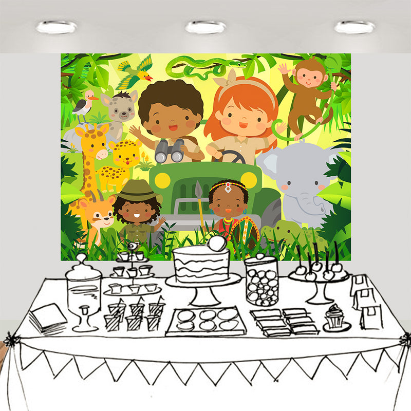 Jungle Safari Backdrop Photography Background 7x5ft Studio Photo Booth Props