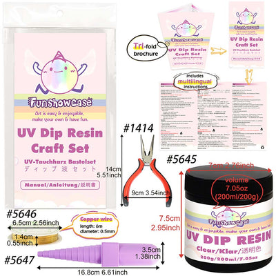 UV Dip Resin Crystal Clear 200ml Kits for Wire Flowers DIY Jewelry Art