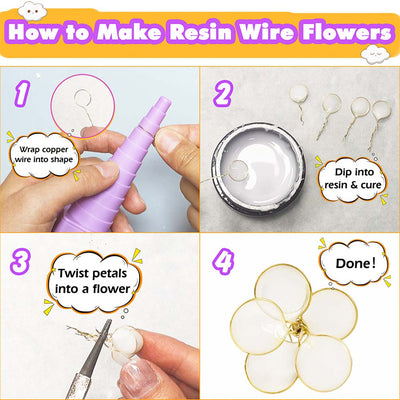 UV Dip Resin Crystal Clear 200ml Kits for Wire Flowers DIY Jewelry Art