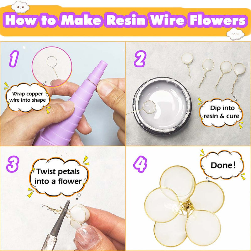 UV Dip Resin Crystal Clear 200ml Kits for Wire Flowers DIY Jewelry Art