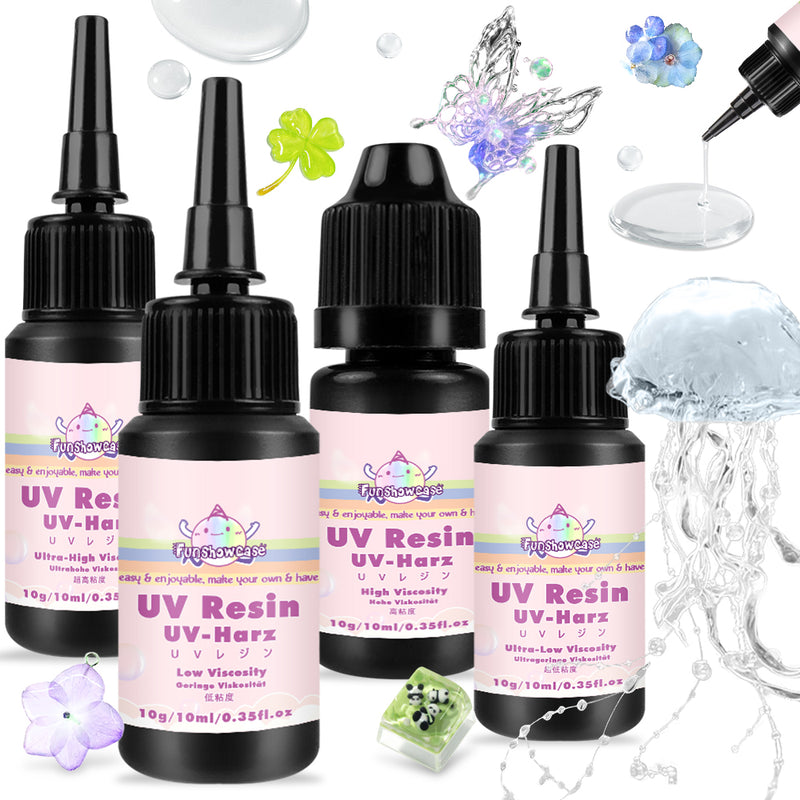 Clear UV Resin Hard Ultra High to Low Viscosity 4 Samples