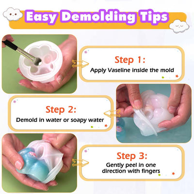 Taba Squishy Kit Set Liquid Gel 3-Inch Paw Silicone Mold Flocking
