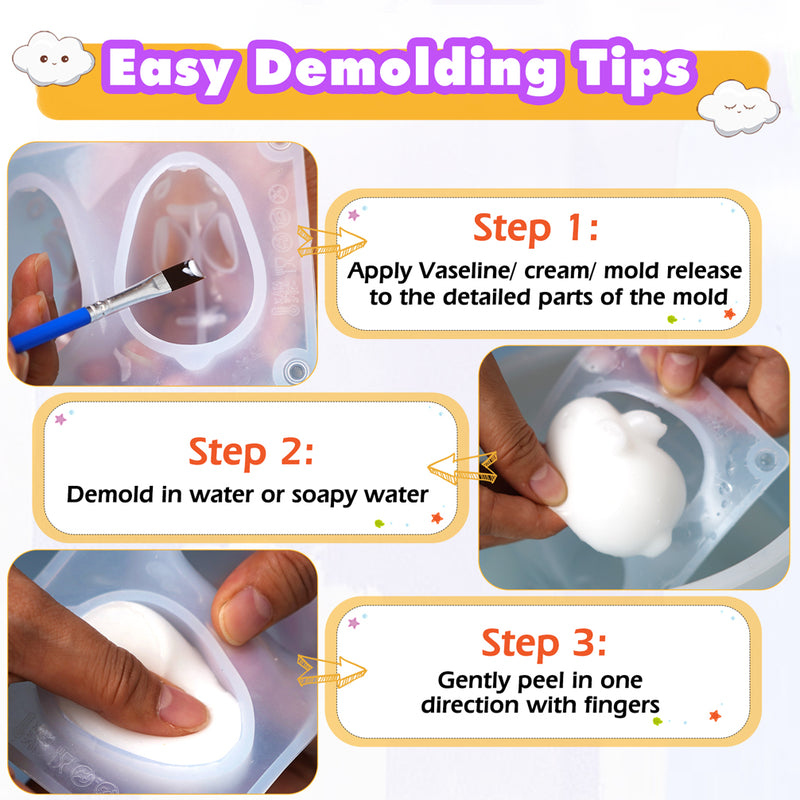 Taba Squishy Making Kit Gel+Bunny Silicone Mold+Flocking+Pigment
