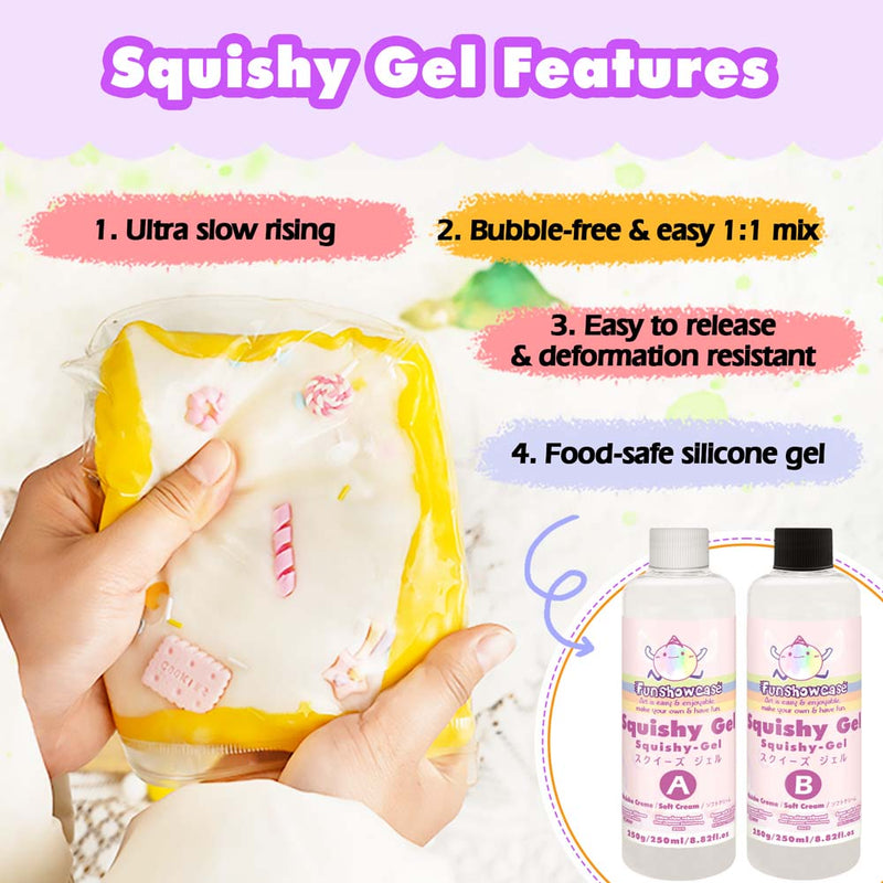 Taba Squishy Making Kit Ultra Slow Rising Soft Cream Gel Flex Rubber Liquid Silicone Pack
