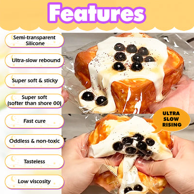 Taba Squishy Making Kit Ultra Slow Rising Soft Cream Gel Flex Rubber Liquid Silicone 7oz Pack