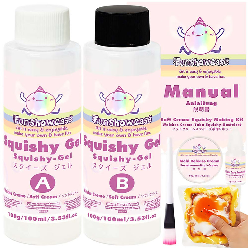 Taba Squishy Making Kit Ultra Slow Rising Soft Cream Gel Flex Rubber Liquid Silicone 7oz Pack
