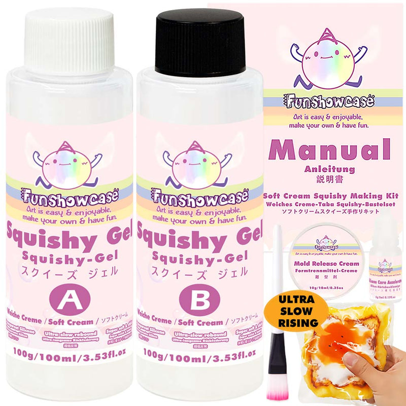 Taba Squishy Making Kit Ultra Slow Rising Soft Cream Gel Flex Rubber Liquid Silicone 7oz Pack