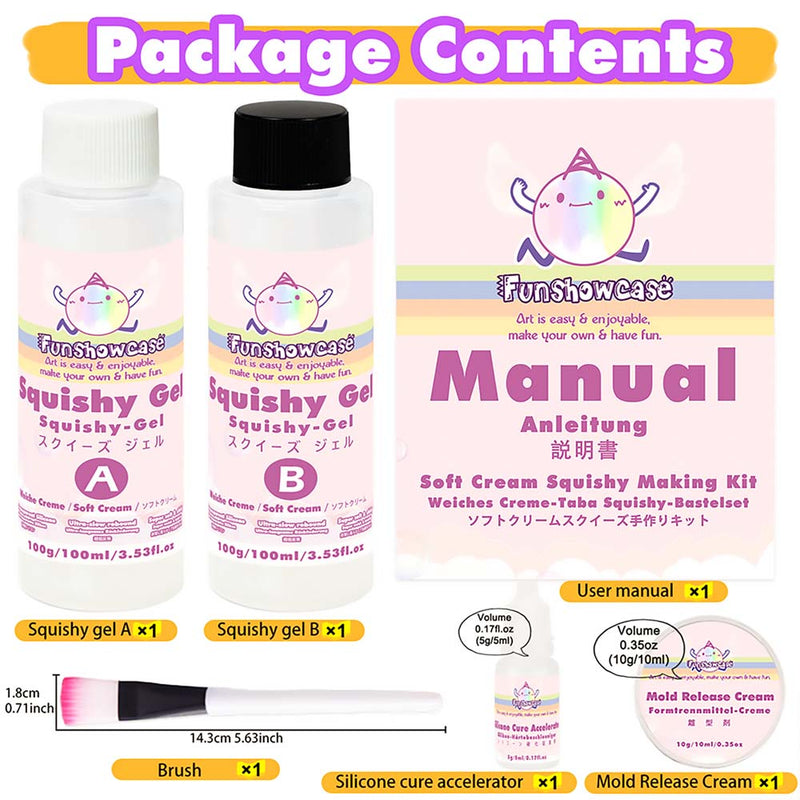 Taba Squishy Making Kit Ultra Slow Rising Soft Cream Gel Flex Rubber Liquid Silicone 7oz Pack
