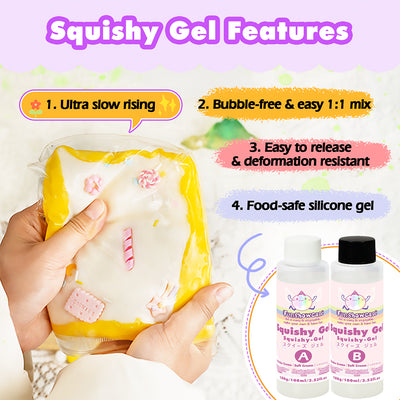 Taba Squishy Making Kit Ultra Slow Rising Soft Cream Gel Flex Rubber Liquid Silicone 7oz Pack