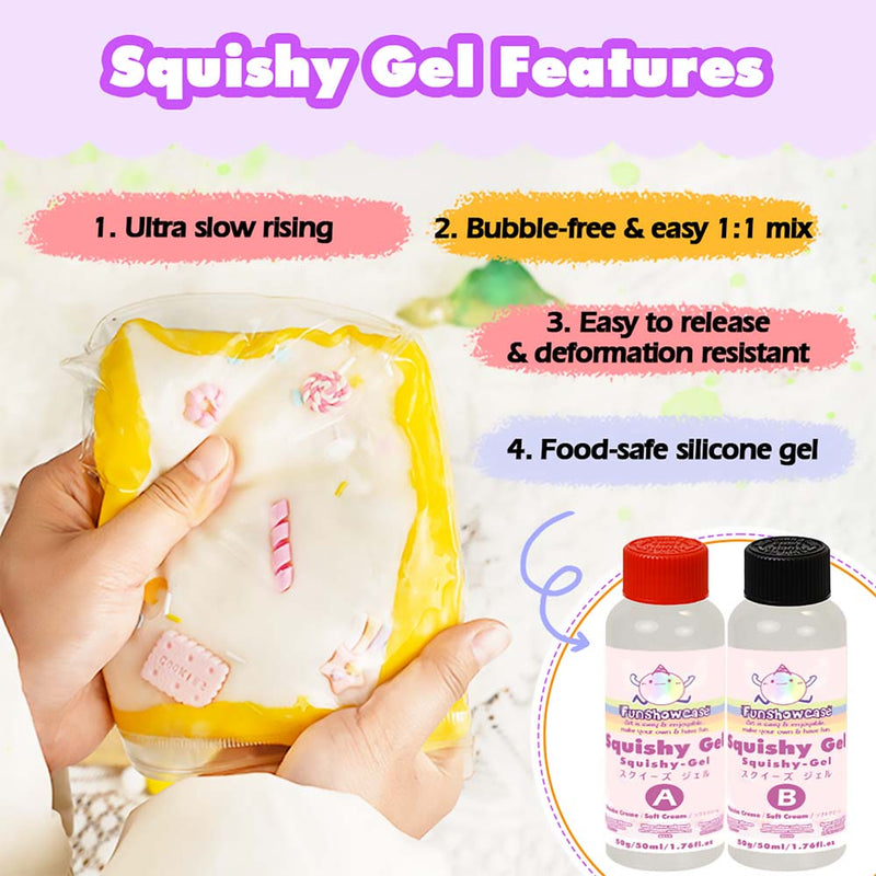 Taba Squishy Making Kit Ultra Slow Rising Soft Cream Gel Flex Rubber Liquid Silicone Pack