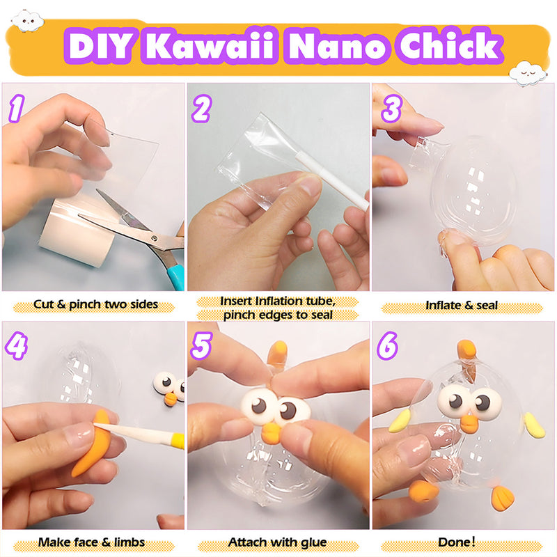 Nano Tape Bubble Kit with Clay, Marker, 6-Design Guide Squishy Maker Set