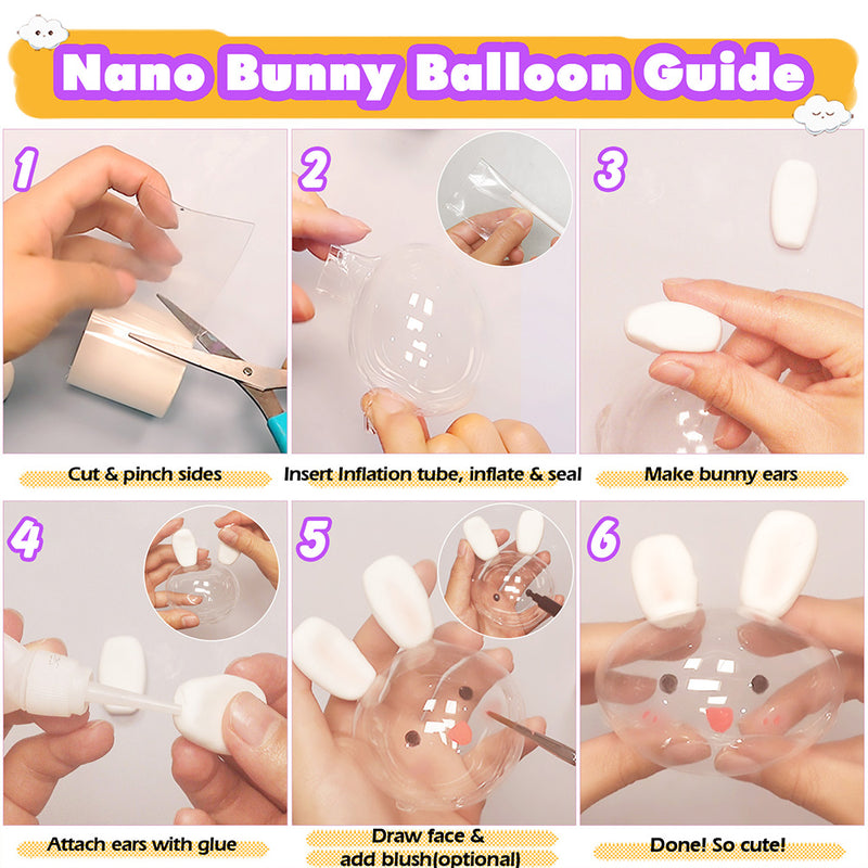 Nano Tape Bubble Kit with Clay, Marker, 6-Design Guide Squishy Maker Set