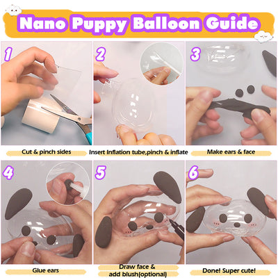 Nano Tape Bubble Kit with Clay, Marker, 6-Design Guide Squishy Maker Set
