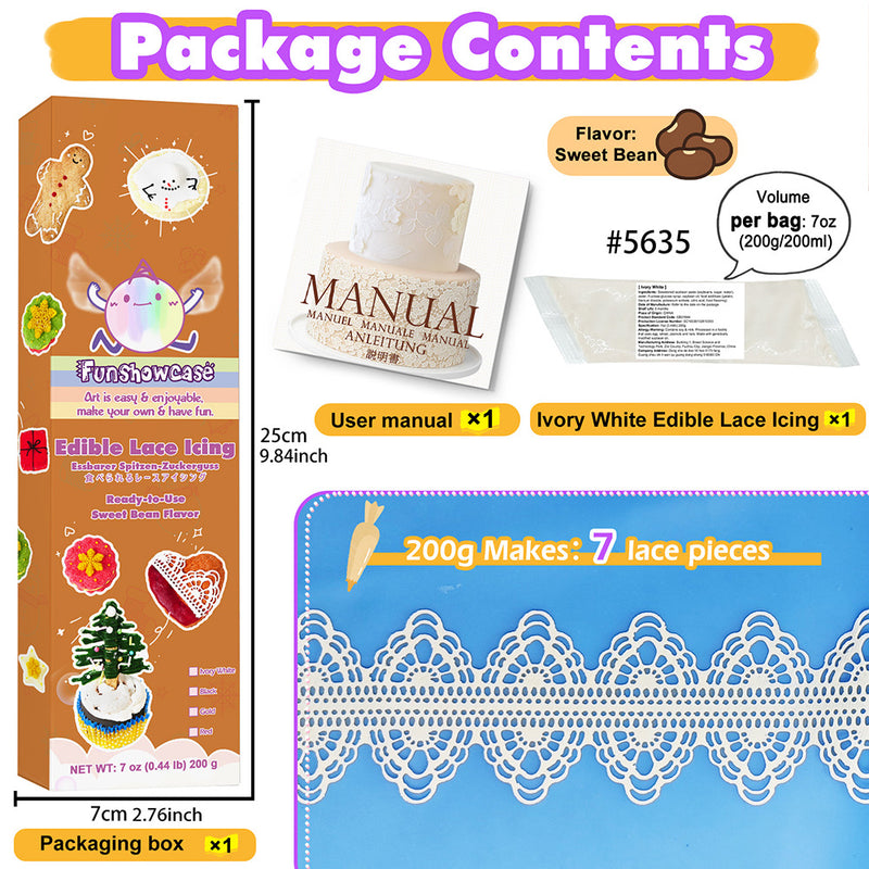 Edible Lace Icing Mix for Cake Decorating Frosting