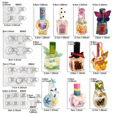 Resin Shaker Bottle Silicone Mold Nail Polish DIY Set with Manual