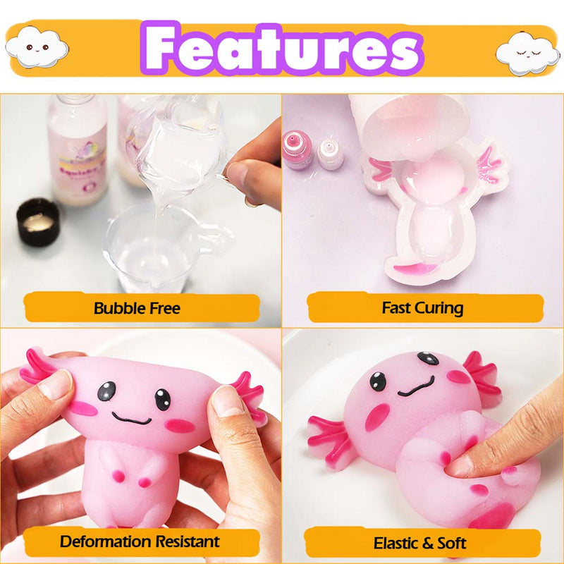 Taba Squishy Maker Big Axolotl Silicone Mold Gel Kits Pack