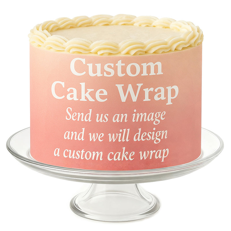 Custom Edible Image for Cake Wrap Topper – 10.2in L × 3in H