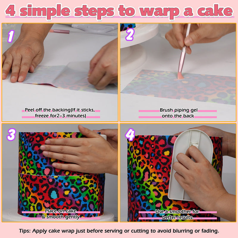 Custom Edible Image for Cake Wrap Topper – 10.2in L × 3in H