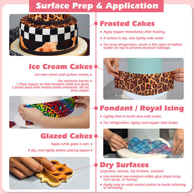 Custom Edible Image for Cake Wrap Topper – 10.2in L × 3in H