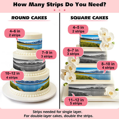 Custom Edible Image for Cake Wrap Topper – 10.2in L × 3in H