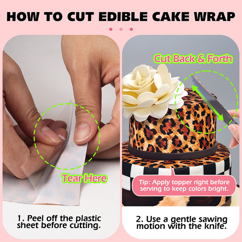 Custom Edible Image for Cake Wrap Topper – 10.2in L × 3in H