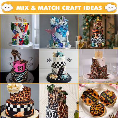 Race Car Edible Cake Wrap Topper Decoration, 1 Random Border Style, 4 x 12 inches