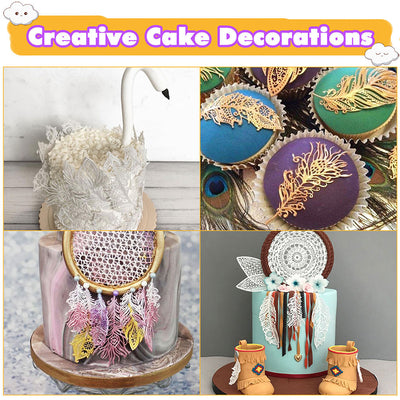 Feather Edible Cake Lace Topper Decoration