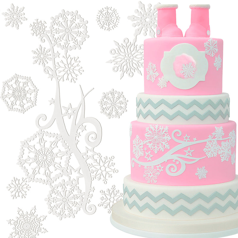 Snowflake Edible Cake Lace Topper Decoration