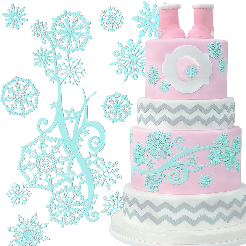 Snowflake Edible Cake Lace Topper Decoration